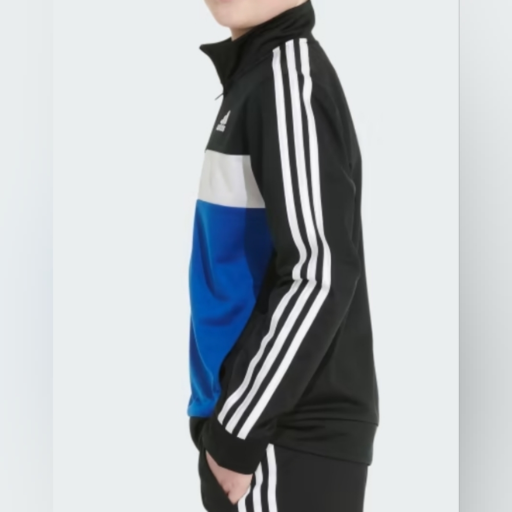 AdidasClothingColorblock Tricot Kids Jacket  Size Medium 10/12. - Picture 4 of 7